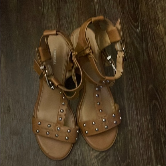 Express Brown Sandals with Silver Studs - Picture 1 of 3
